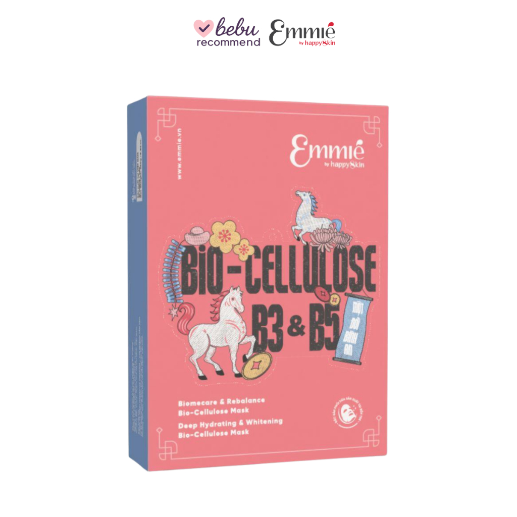 [TẾT BÍNH NGỌ] Hộp 10 Mặt Nạ Sinh Học Phôi Dừa Bio Cellulose – Emmie by HappySkin (5 mask B5 + 5 mas