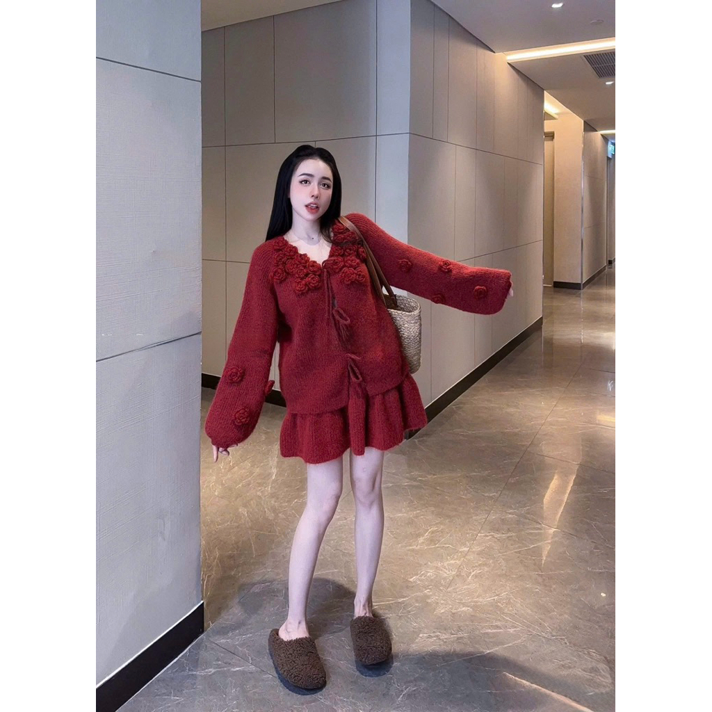 •𝙆𝙞𝙣𝙜𝙨𝙝𝙤𝙥𝙗𝙚𝙖𝙪𝙩𝙮•Set Len Hoa Cổ Kèm Váy Bồng QC [B81]