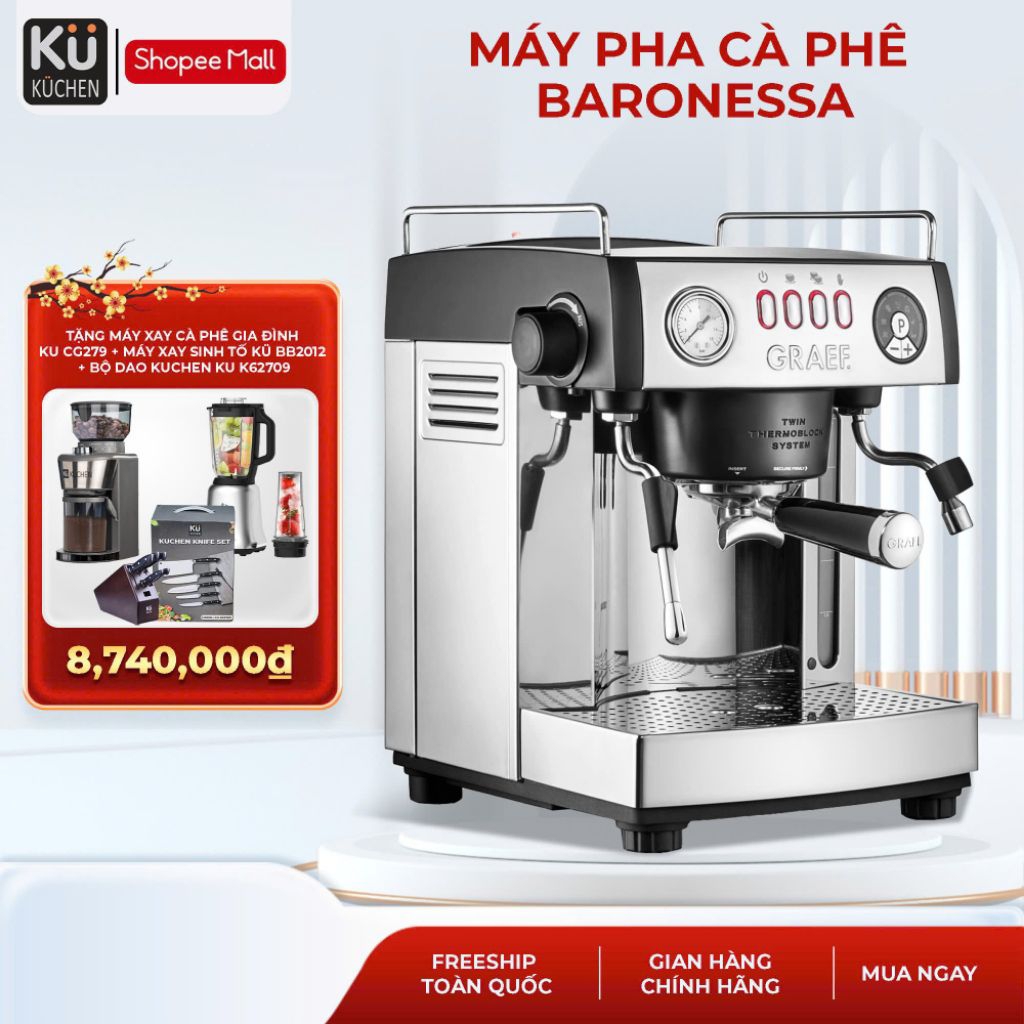 MADE IN GERMANY Máy pha cà phê baronessa từ GRAEF | Phân phối bởi KUCHEN VIỆT NAM