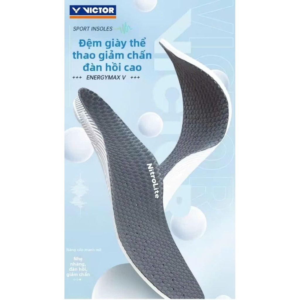Lót Giày Thể Thao Victor Nitrolite VT-XDNitrolite Size M, L, XL- Công Nghệ Bọt Khí Siêu Êm, Thoáng K