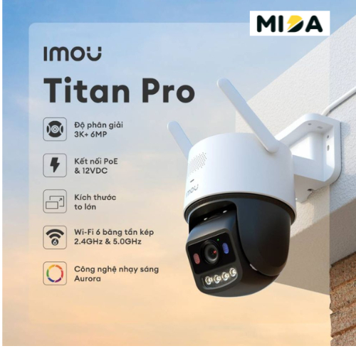 Camera Imou Titan Pro 6MP Quay Quét 360 Độ, Màu Đêm Như Ngày Wifi 6
