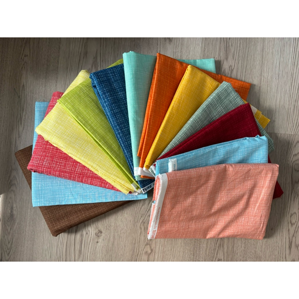 Vải mảnh may quilt handmade caro trơn nhí - nhiều màu- vải thô cotton
