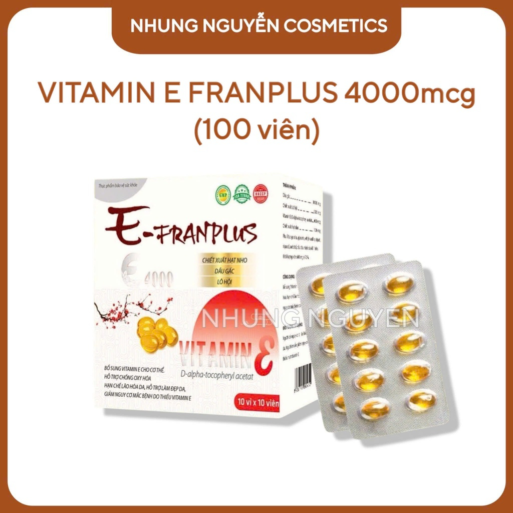 [HỘP 100 VIÊN ] Viên uống Vitamin E đỏ 4000 JEYKYO (MẪU MỚI E FRANPLUS)