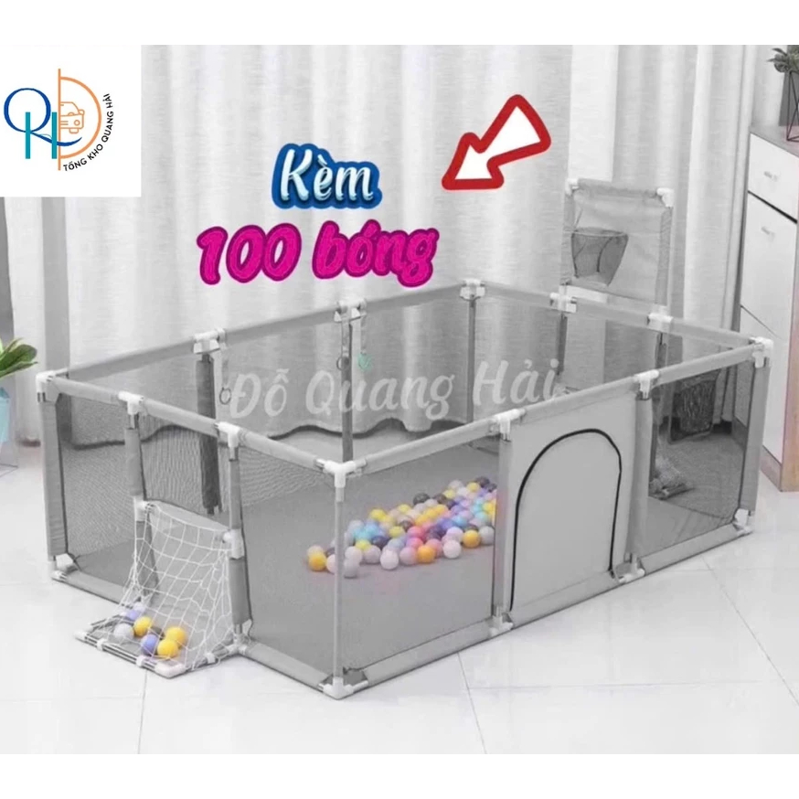 [⚡️Tặng 100 bóng⚡️] Quây chữ nhật có giỏ bóng rổ và cầu môn ném bóng khung inox dành cho trẻ em- hàng cao cấp .