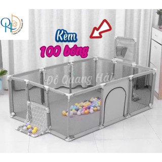 [⚡️Tặng 100 bóng⚡️] Quây chữ nhật có giỏ bóng rổ và cầu môn ném bóng khung inox dành cho trẻ em- hàng cao cấp .