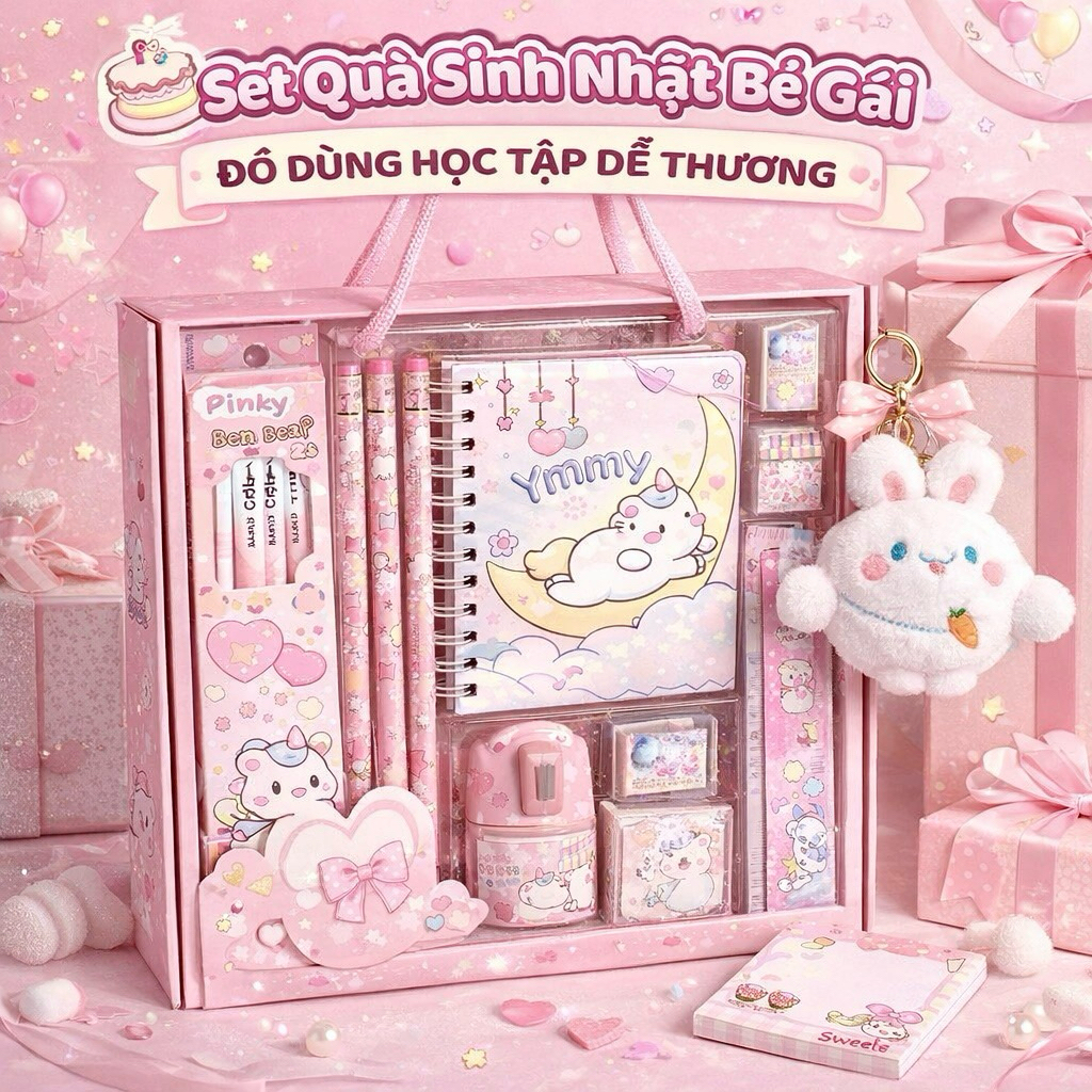Set quà sinh nhật cho bé trai/bé gái - Đồ dùng học tập siêu xinh | Tặng thiệp