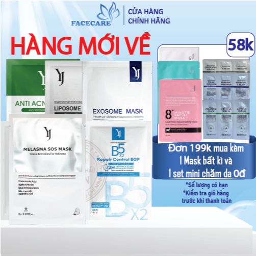 Mặt Nạ Yuejin B5 Egf Phục Hồi Da Cấp Ẩm, Yuejin Melasma Sos Mask, Yuejin Liposome Pp Mask, Anti Acne