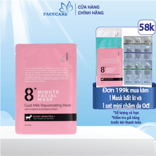 Hộp 10 Mặt Nạ Sữa Dê Trẻ Hóa Da Jema Rose 8+ Minute Goat Milk Rejuvenating Mask Hộp 25ml Xuất Xứ New Zealand