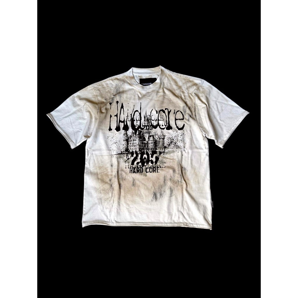 205CP | HARDCORE DIRTY WASH T-SHIRT | ÁO THUN TRẮNG WASH BẨN IN HÌNH UNISEX