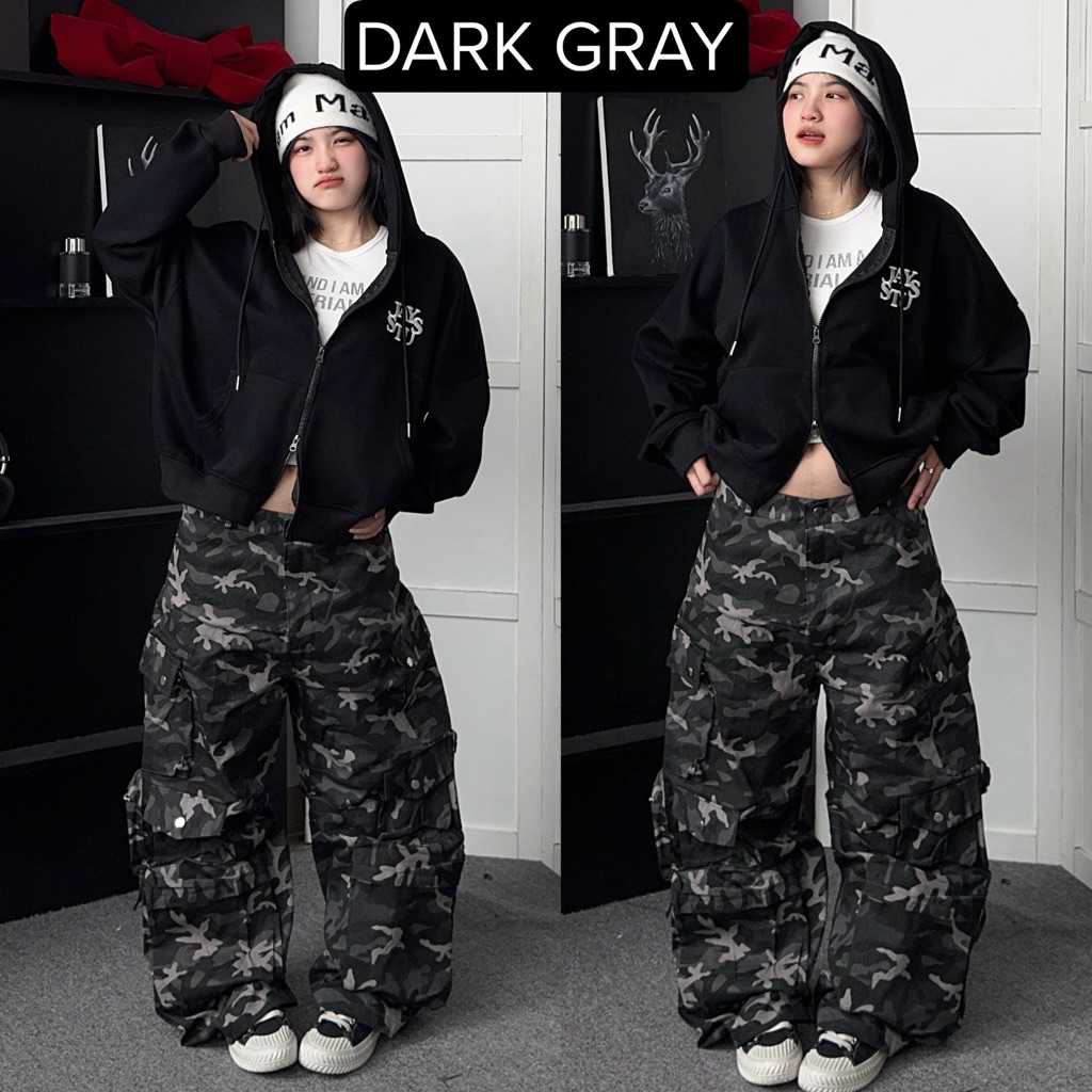 QUẦN CARGO PANTS TEN BOX CAMO - Quần Kaki HUGU 12 túi hộp màu CAMO dài suông ống rộng form nam nữ unisex Jaystoree | BigBuy360 - bigbuy360.vn