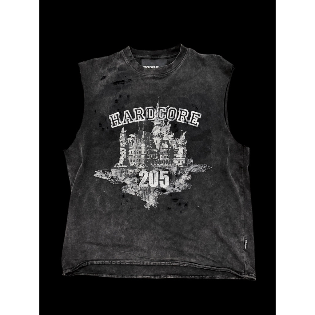 205CP | HARDCORE TANKTOP FADED BLACK | ÁO BA LỖ NAM WASH RÁCH KIỂU UNISEX