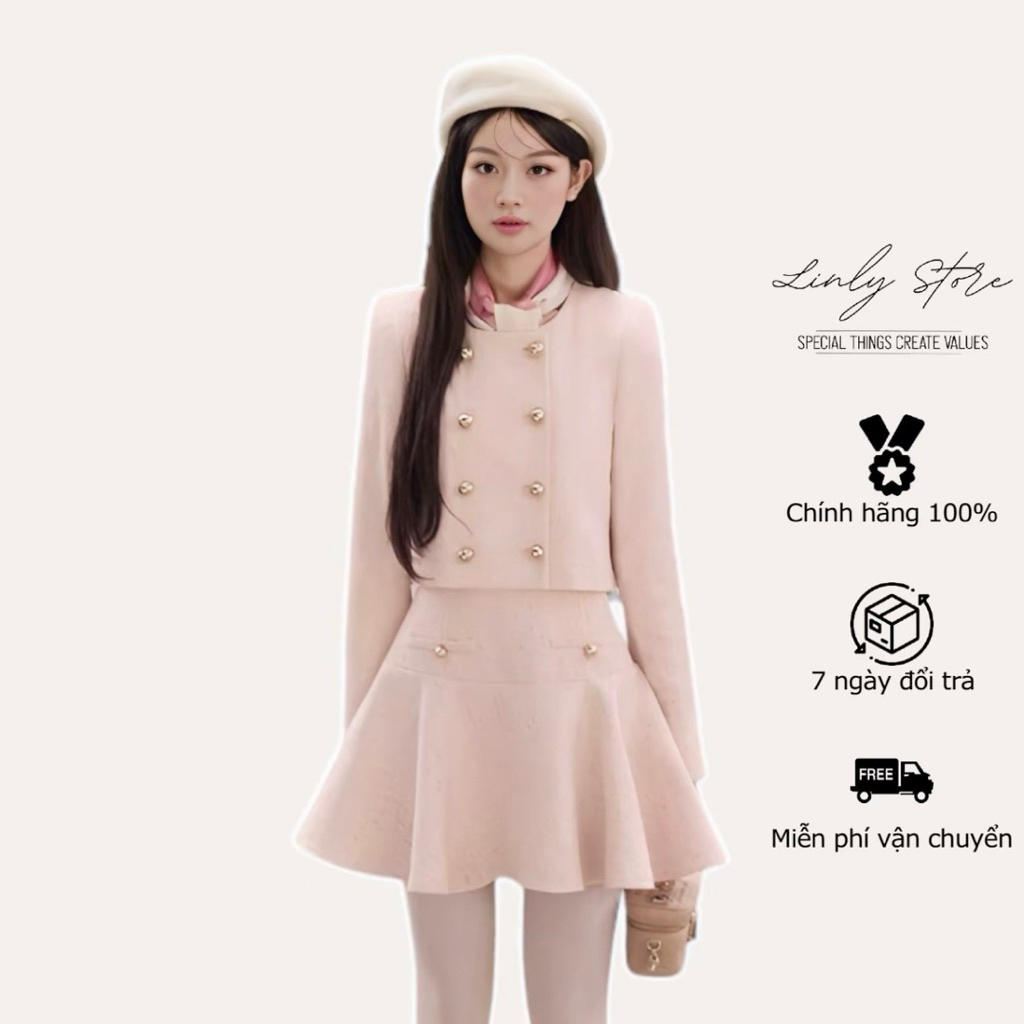 áo dạ hồng Linly used 1 lần