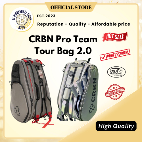 CRBN Pro Team Tour Bag 2.0 | Pickleball Backpack | Fits 6 Paddles | Thermal Pro Large Capacity