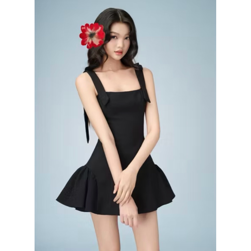 Roly dress đầm chiết eo phối dây nơ thiết kế AGUJA
