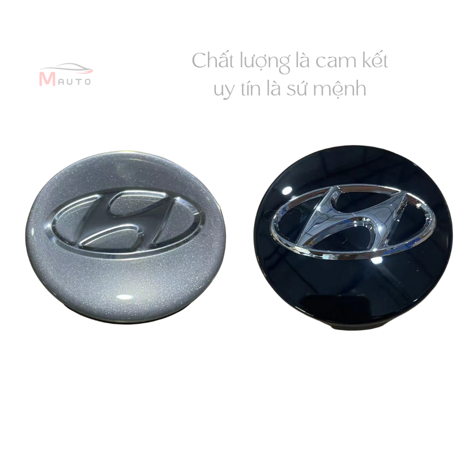 Nắp Chụp Mâm Hyundai 57mm, 60mm Logo Chrome – Nắp Trung Tâm Bánh Xe Hyundai Accent Elantra Tucson