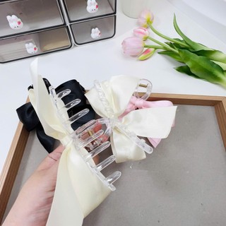 Cặp tóc dọc cặp làm phồng tóc nơ lụa tiểu thư phong cách Hàn Quốc - Y109