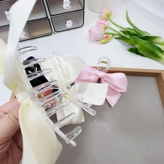 Cặp tóc dọc cặp làm phồng tóc nơ lụa tiểu thư phong cách Hàn Quốc - Y109