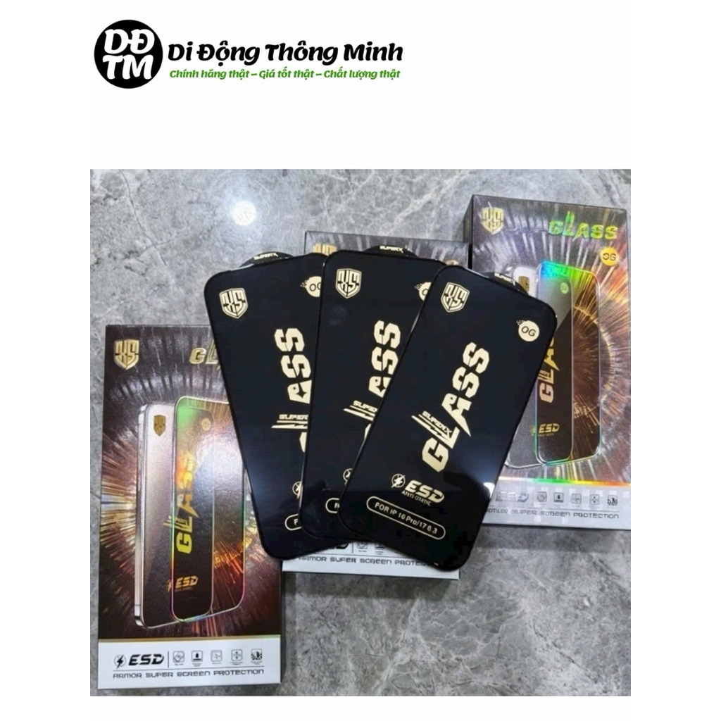 Cường lực OG Tĩnh Điện iphone 17PRM 16PRM 15PRM 14PRM