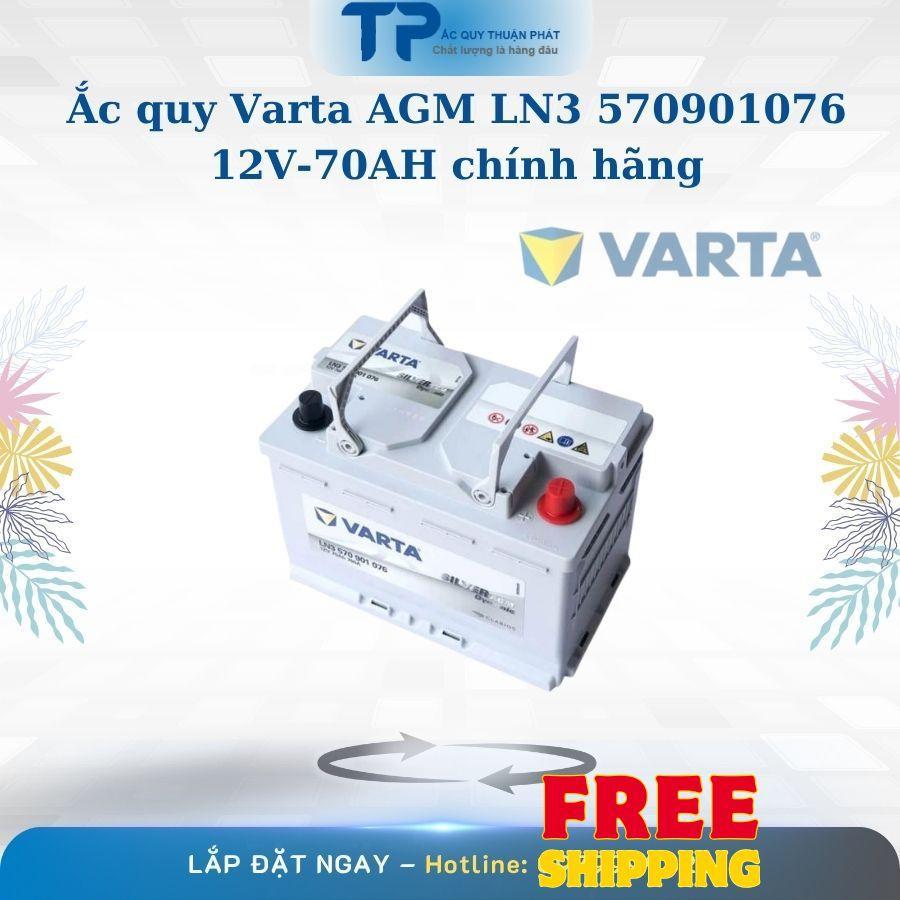 Ắc Quy Varta AGM LN3 570901076 12V - 70AH cọc chìm chuyên dùng cho các dòng xe hiện đại.