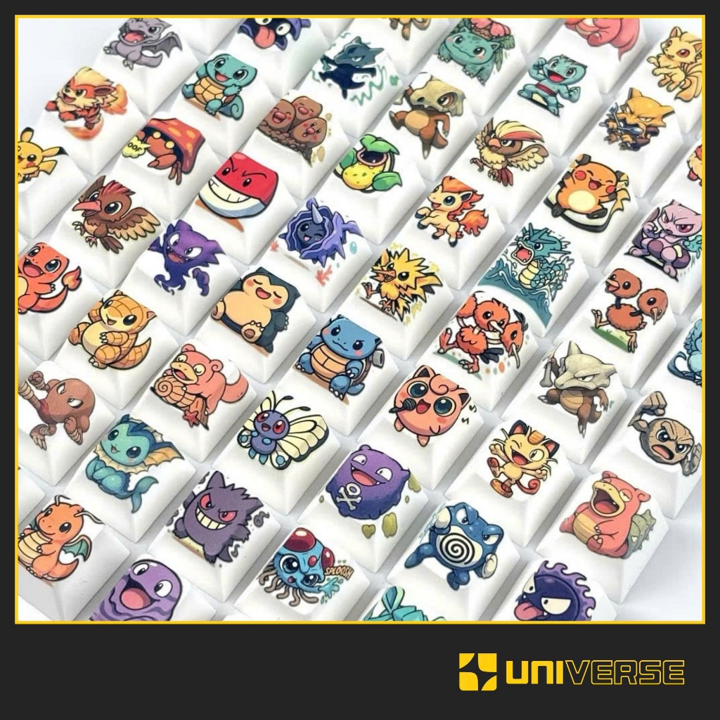 Keycap Lẻ Keycap Pokémon R4 Keycap PBT Cherry Profile In Dyesub Keycap Pokémon Bàn Phím Universe