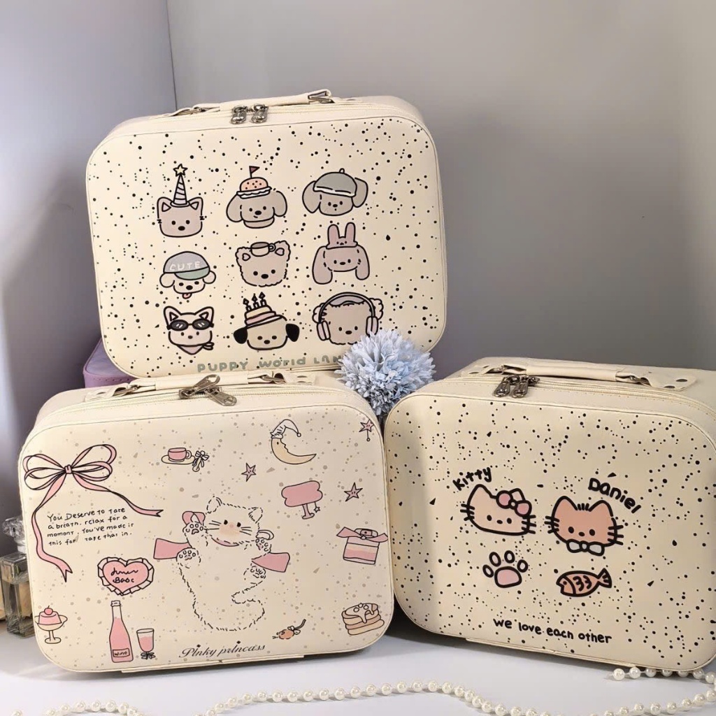 Cốp Đựng Đồ Trang Điểm Makeup Cá Nhân Hoạ Tiết Ngộ Nghĩnh Đáng Yêu