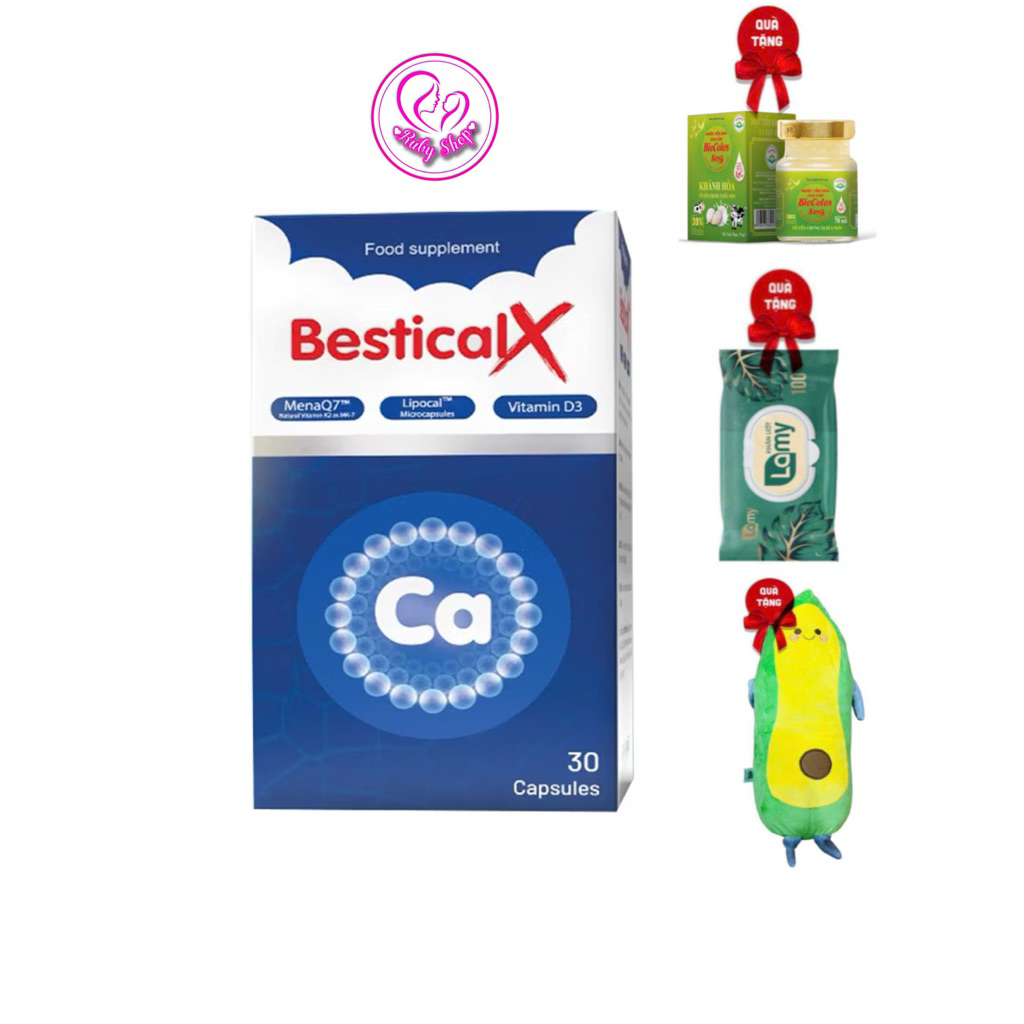 Canxi Bestical X date t6/2026 hộp xanh 30 viên- hỗ trợ tăng chiều cao cho bé từ 8 tuổi và bổ sung canxi mẹ bầu