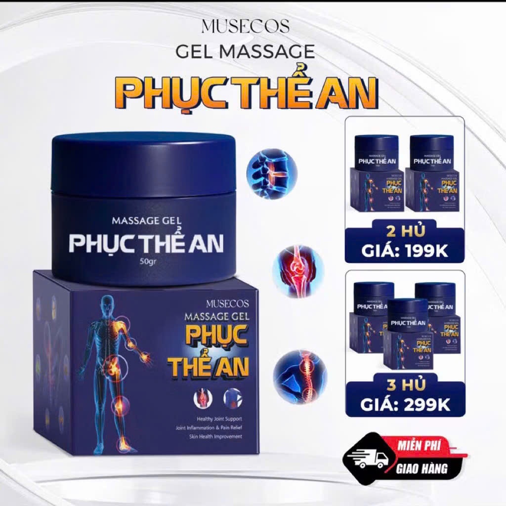 Gel Massage Phục Thể An 50gr Hỗ Trợ Tê Bì Chân Tay, Nhức Mỏi Xương Khớp