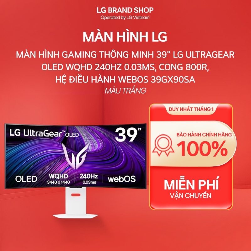 [Chỉ giao miền Bắc] Màn hình Gaming thông minh 39" LG UltraGear OLED WQHD 240Hz 39GX90SA-W.