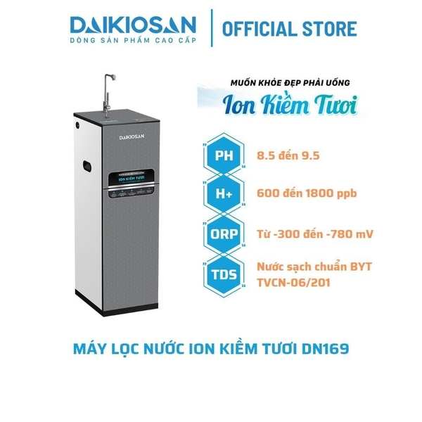 Máy Lọc Nước Daikiosan DN169 ION Kiềm Tươi Magie Từ Trường Giàu Hydrogen