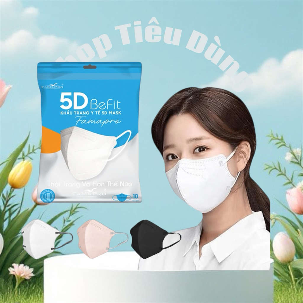 Thùng Khẩu Trang 5D Befit Famapro 300 Cái X 30 Túi Zip