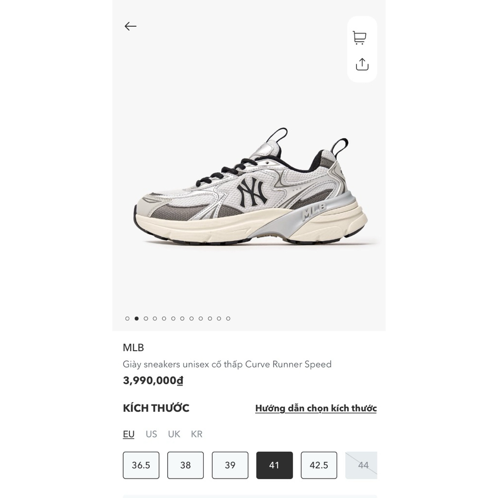 Giày MLB UNISEX SIZE 41 like new