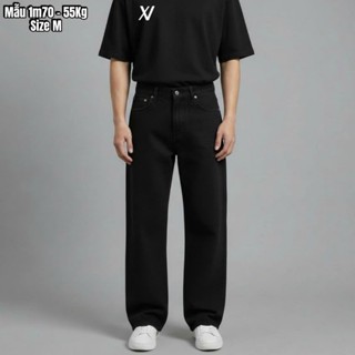 Quần jean nam ống suông suông trơn 3 màu ,phong cách ống suông hàn quốc .nam nữ mặt được