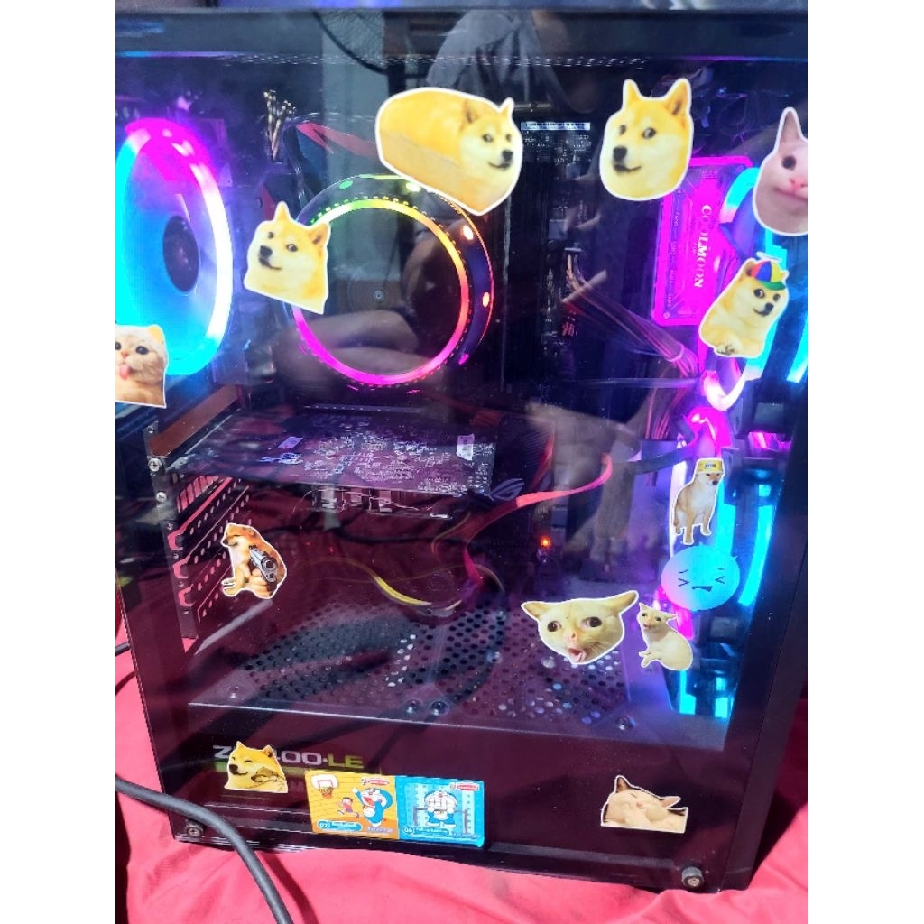 Pc gaming bể cá tản led asus strix b250h i5 6500 ram 24gb ssd + hdd 1128gb vga rx 550 4gb ngang gtx 