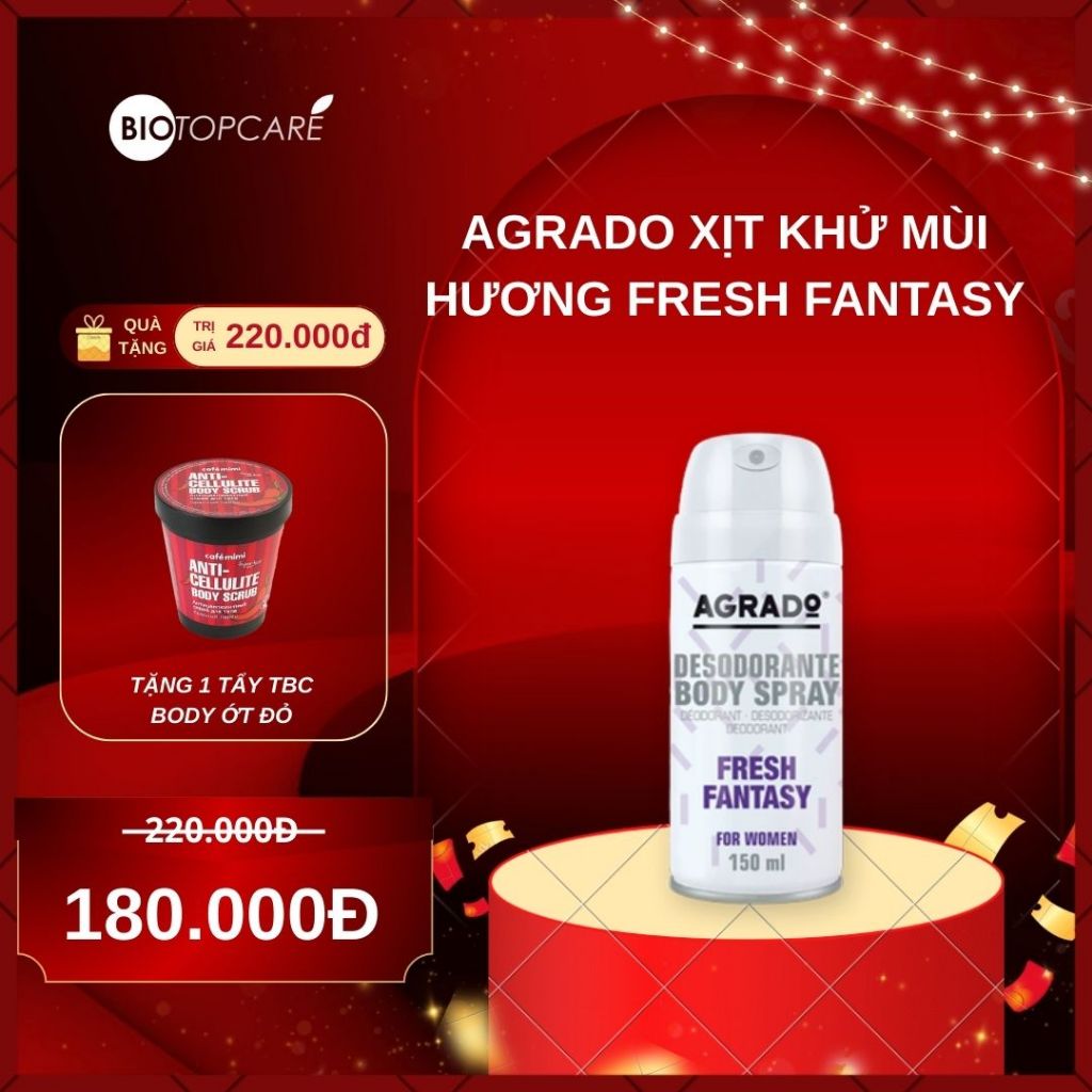 Xịt khử mùi body Agrado hương nước hoa Fresh Fantasy 150ml