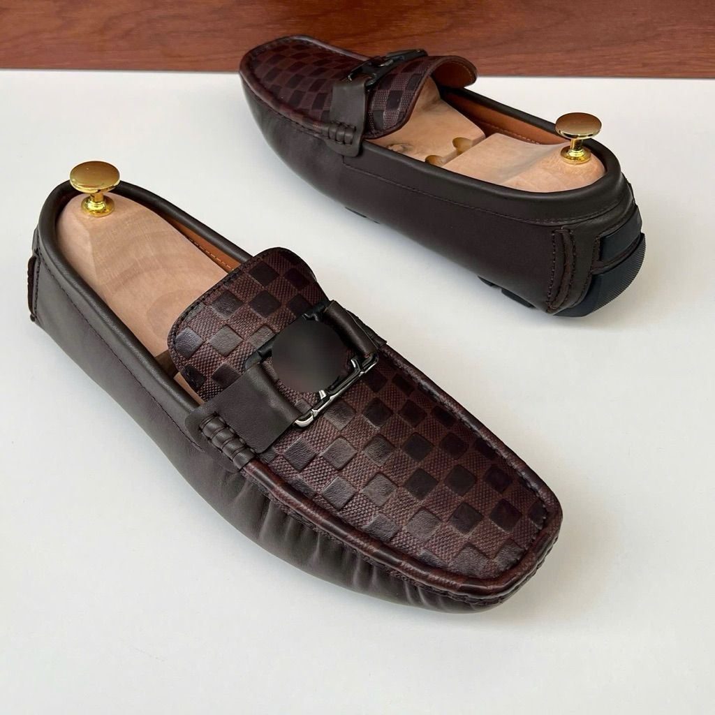 Moca, Giày mọi Caro nam cao cấp da bò đế âm