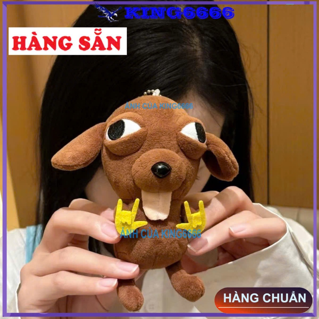 Móc Khóa Gấu Bông Chó Chihuahua Dễ Thương 13cm Phụ Kiện Trang Trí Balo Quà Tặng Xinh Xắn