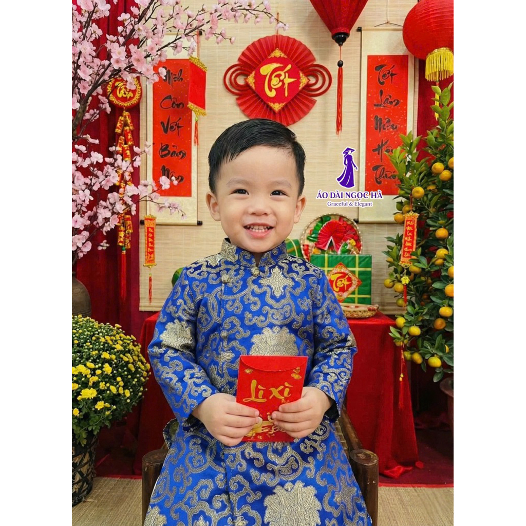 Áo dài cách tân bé trai kèm quần