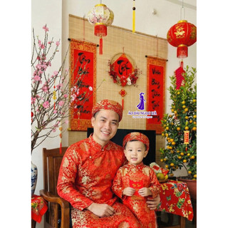 Áo dài cách tân bé trai kèm quần