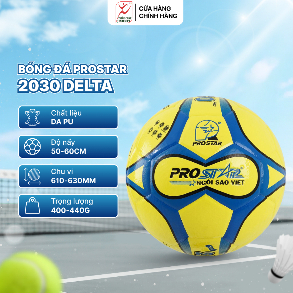 Quả bóng Futsal 2030 Delta ProStar thiết kế tròn đều, giữ hơi tốt, dùng được cho sân cỏ nhân tạo | T