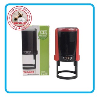 Khắc dấu tròn Trodat 4638 kích thước 38x38mm, dấu logo , công ty