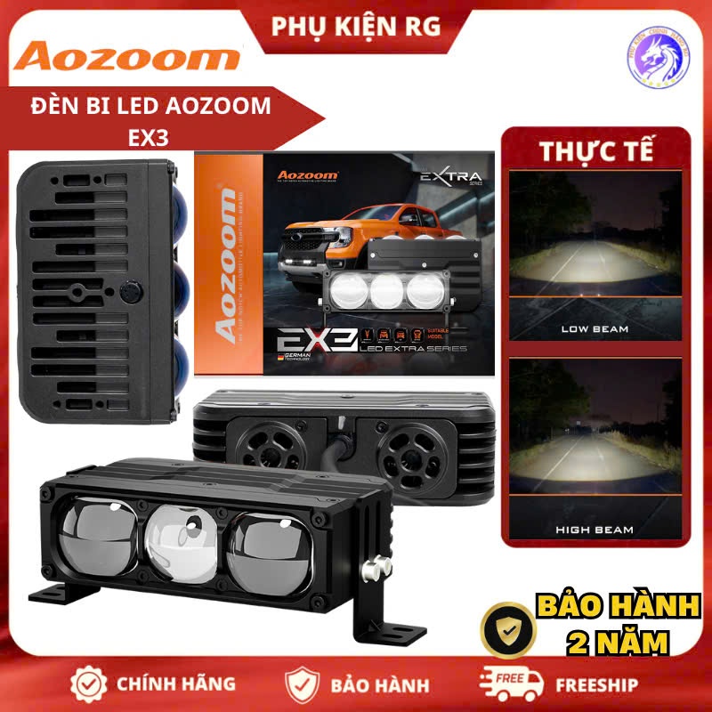 (chính hãng) Aozoom Ex3, Đèn Bi Cầu Mini Aozoom EX3 Extra 90W Chính Hãng Siêu Sáng Cho Xe Máy Và Ô T