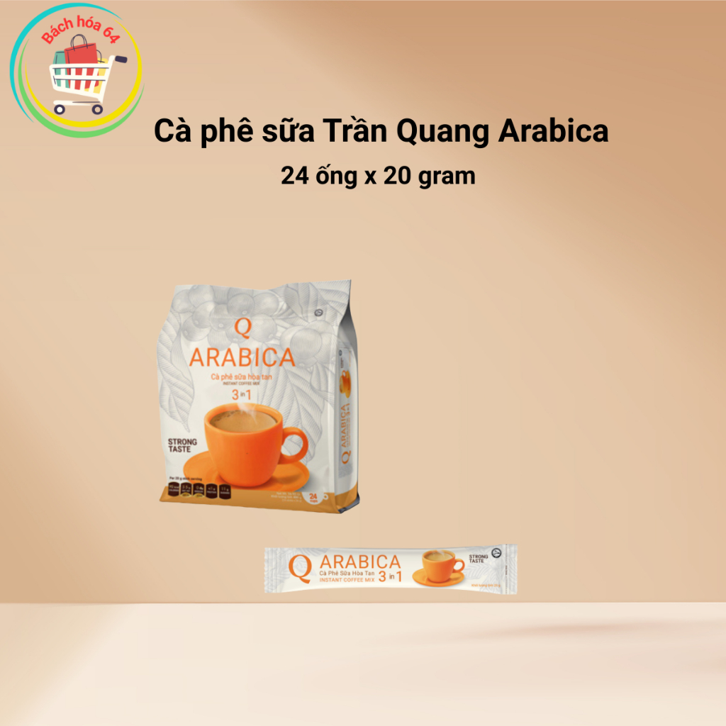 Cà phê sữa Trần Quang Arabica 24 ống x 20 gram