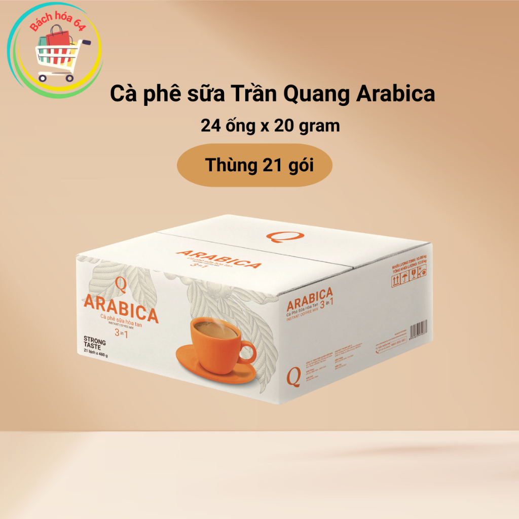 Thùng Cà Phê sữa Trần Quang Arabica 21 gói x 20gram
