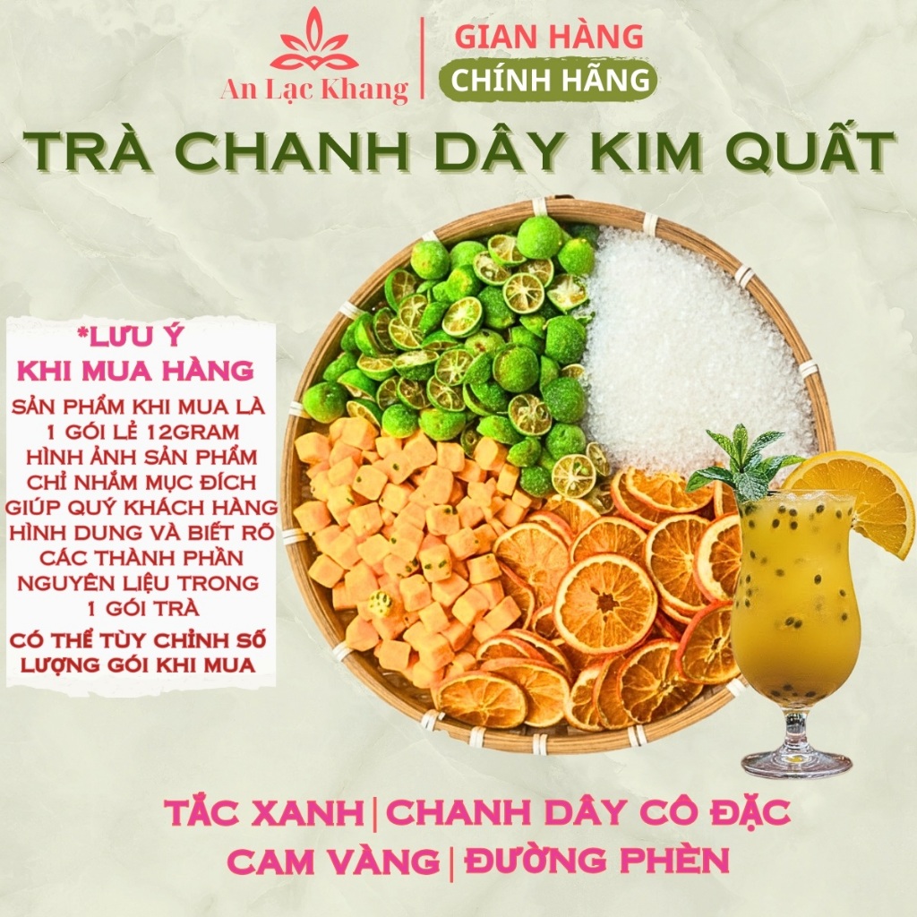 Trà Chanh Dây Kim Quất Dextox Thanh Nhiệt Cơ Thể (Gói Lẻ Dùng Thử)