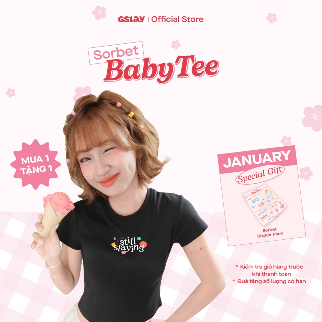 Áo thun ôm body GSLAY SORBET Baby Tee chất thun co giãn thoáng mát