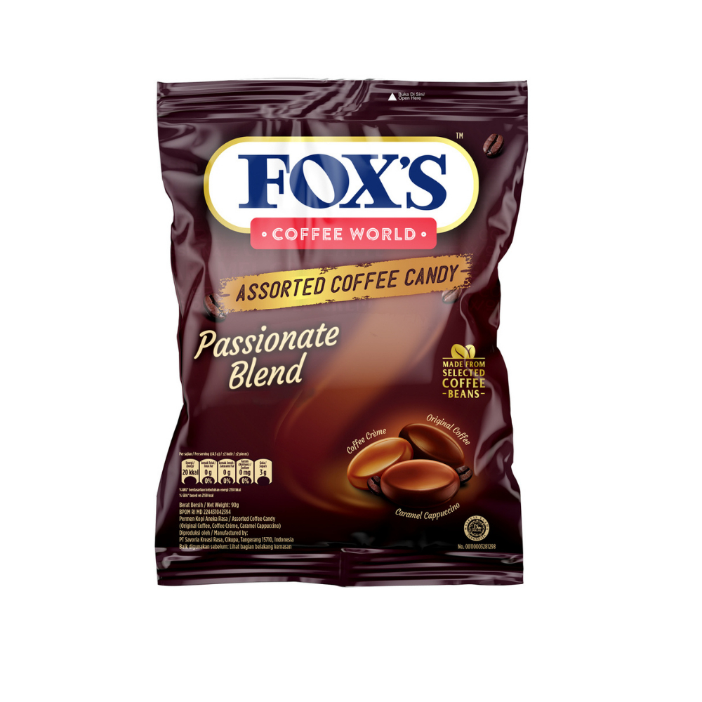 Kẹo Fox's Assorted Coffee Candy 90g – Hương Vị Cà Phê Đậm Đà, Tỉnh Táo Tức Thì