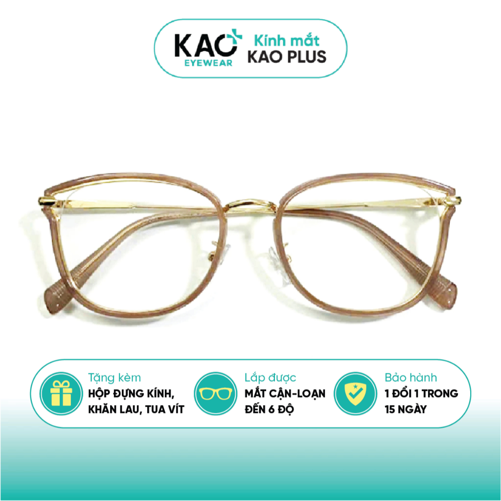 Gọng kính nữ kim loại nhựa cao cấp dáng cánh tiên phụ kiện thời trang KAO PLUS C1019