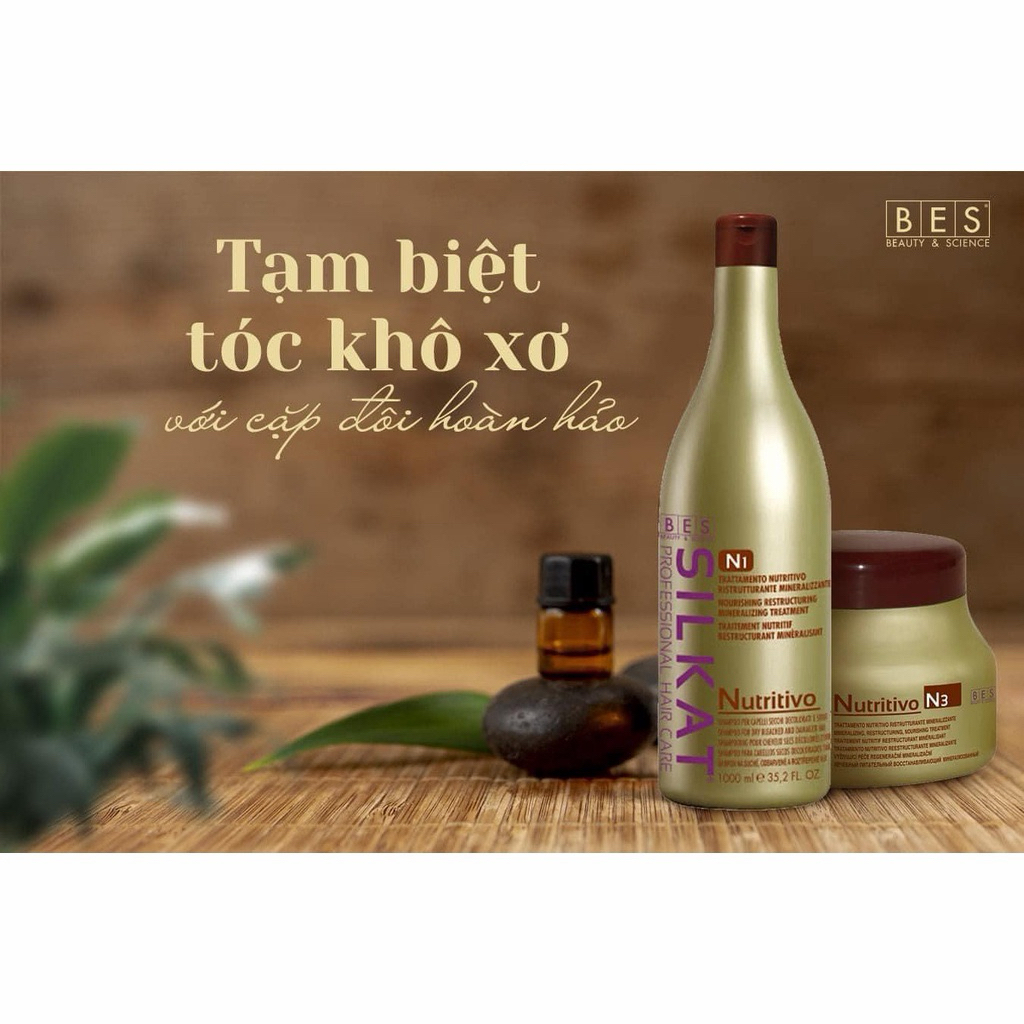 Mẫu thử 💦 DẦU GỘI VÀ MẶT NẠ Ủ BES HERGEN SILKAT N1 N3 500ML - 1000ML