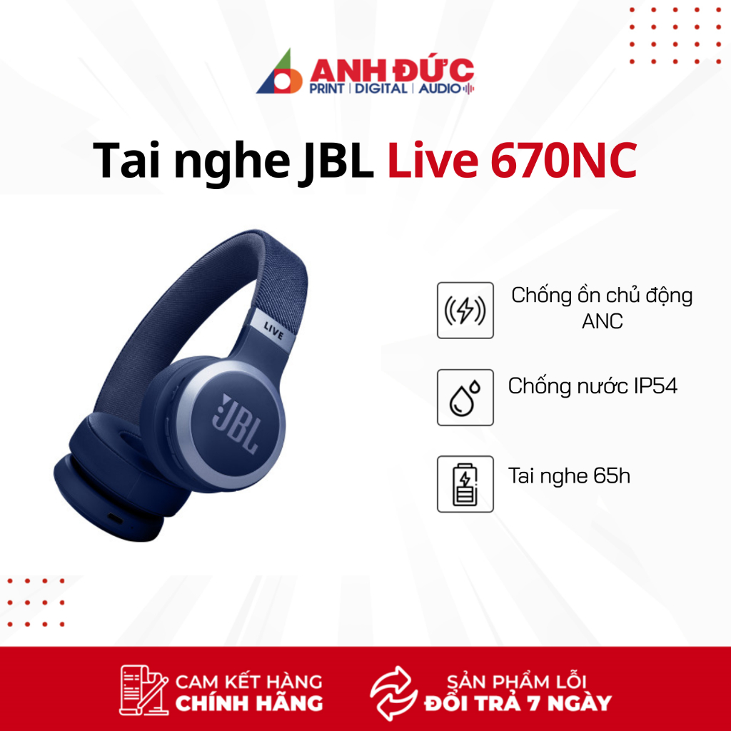 Tai nghe JBL Live 670NC - Hàng chính hãng bảo hành 1 năm