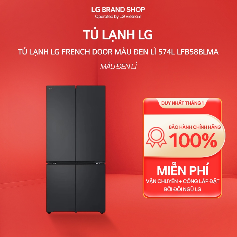LFB58BLMA.AEPPEVN - Tủ lạnh LG French Door màu đen lì 574L LFB58BLMA